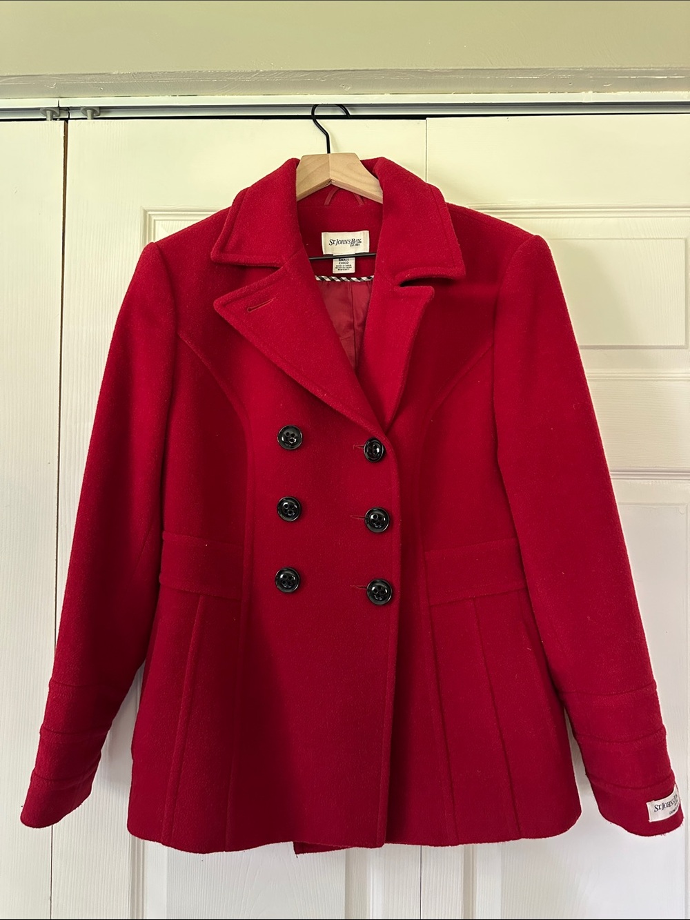 St. John's Bay Vibrant Red Pea Coat
